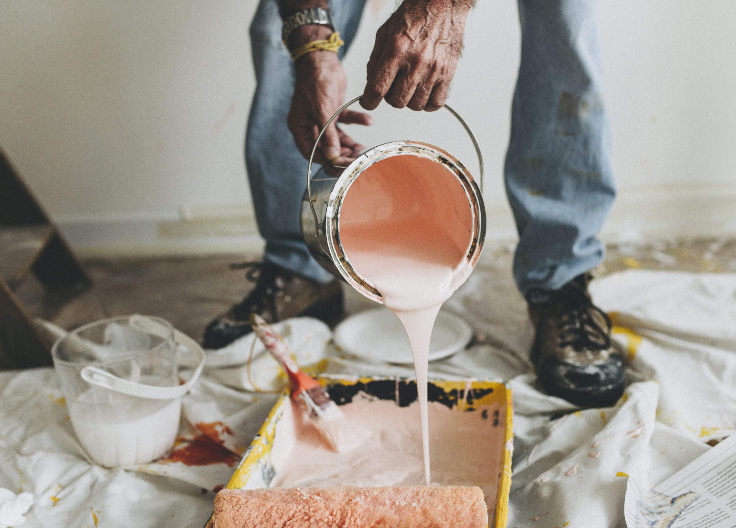 painting the walls pink epoxy finisher
